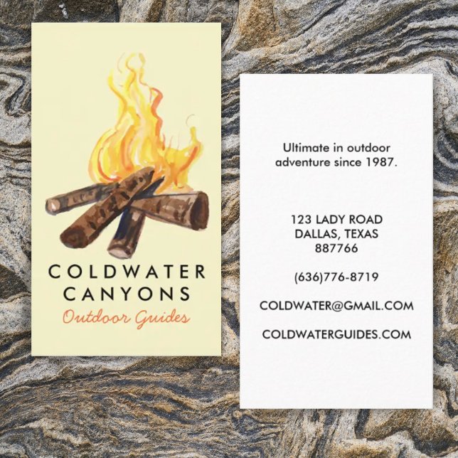 Carte De Visite Campfire OutdoorsCamp Randonnée Aventure Scouts (Créateur téléchargé)