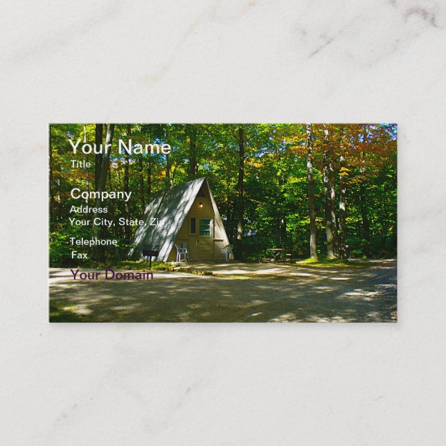 Carte De Visite Camping à cadre A sauvage au terrain de camping (Devant)