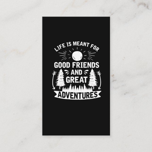 Carte De Visite Camping augmentant de bons amis et grandes (Devant)