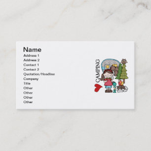 Carte De Visite Camping Brown d'amour de la fille I de cheveux