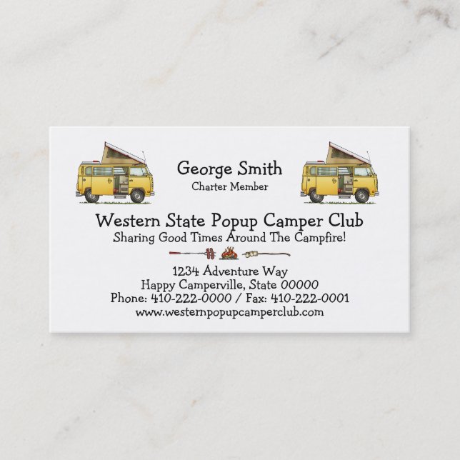 Carte De Visite Camping-car Campmobile (Devant)