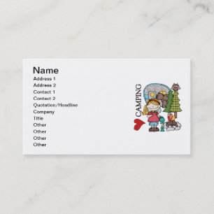 Carte De Visite Camping d'amour de la fille I de cheveux blonds