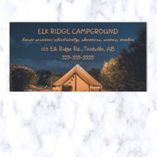 Carte De Visite Camping de tente modifiable