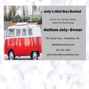 Carte De Visite Camping mini-bus modifiable