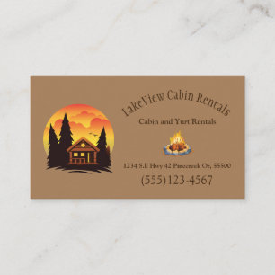 Carte De Visite Camping Rustique Cabine Resort Location vacances