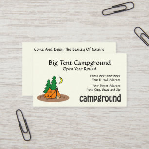 Carte De Visite Camping Tente Équipement extérieur Affaires