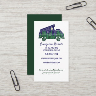 Carte De Visite Camping Van Camping Woods Thème