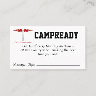 Carte De Visite CAMPREADY Coupon