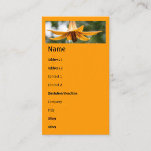 Carte de visite canadien de fleurs Lily