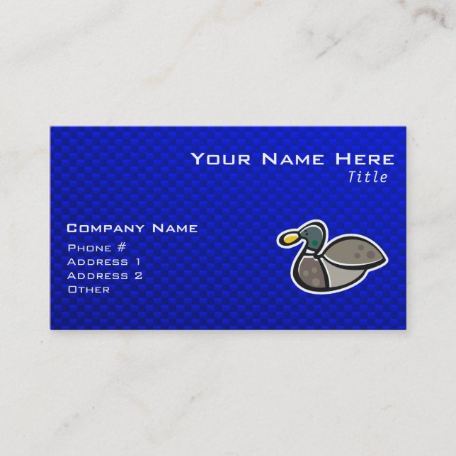 Carte De Visite Canard bleu (Devant)