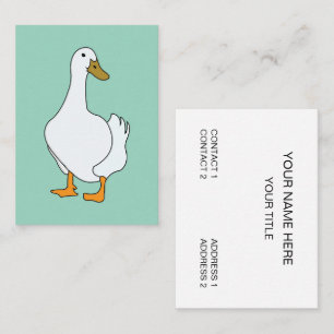 Carte De Visite Canard Oiseau Canard Blanc