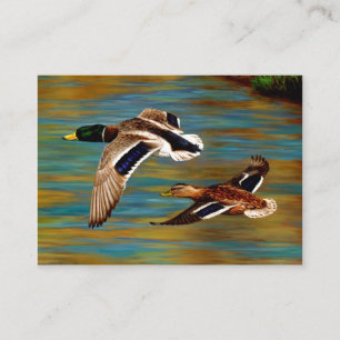Carte De Visite Canards-Majards Survolant L'Étang