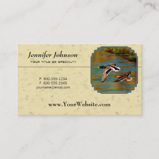 Carte De Visite Canards sauvages volants Jaune