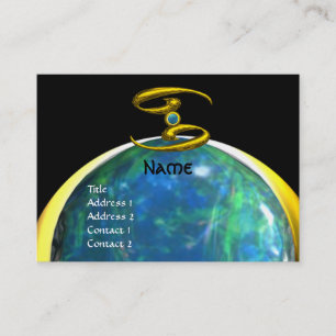 Carte De Visite CANCER MONOGRAM opale jaune noir gris bleu