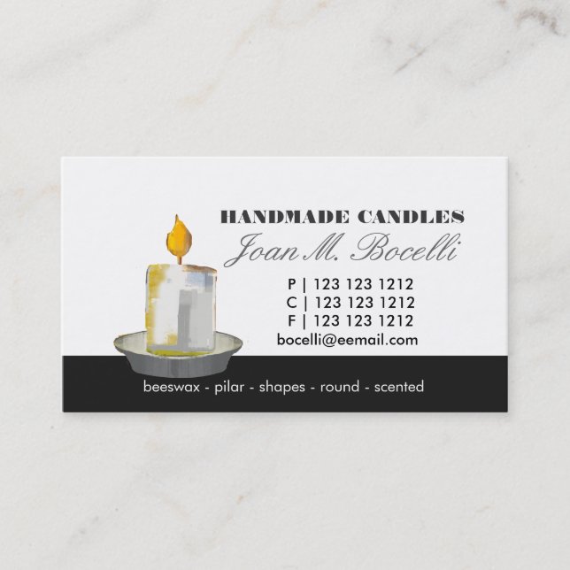 Carte De Visite Canderolleur ~ Fabrication (Devant)