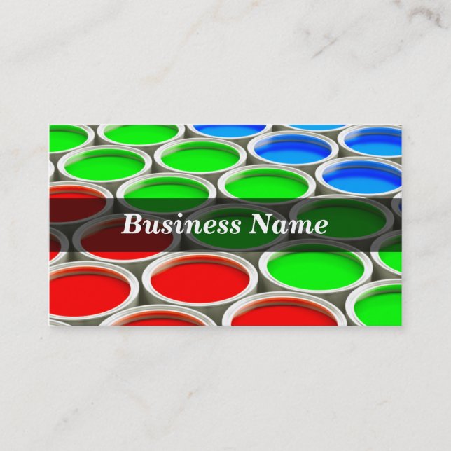 Carte De Visite Canettes de peinture couleur 3D (RVB) (Devant)