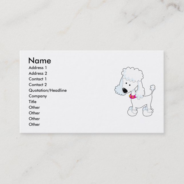 Carte De Visite Caniche (Devant)