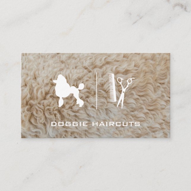 Carte De Visite Caniche | Ciseaux en croissance | Fourrure (Devant)