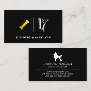 Carte De Visite Caniche   Ciseaux salons   Os Doggie