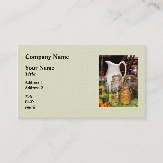 Carte De Visite Canning Jar Avec Du Corn (Devant)