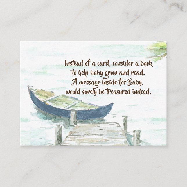 Carte De Visite Canoe Adventure Book for Baby shower Insertion (Devant)