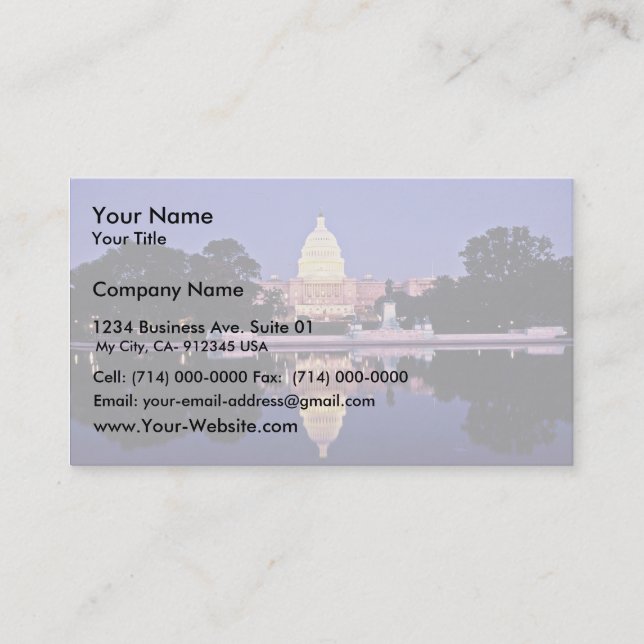 Carte De Visite Capitol des Etats-Unis (Devant)
