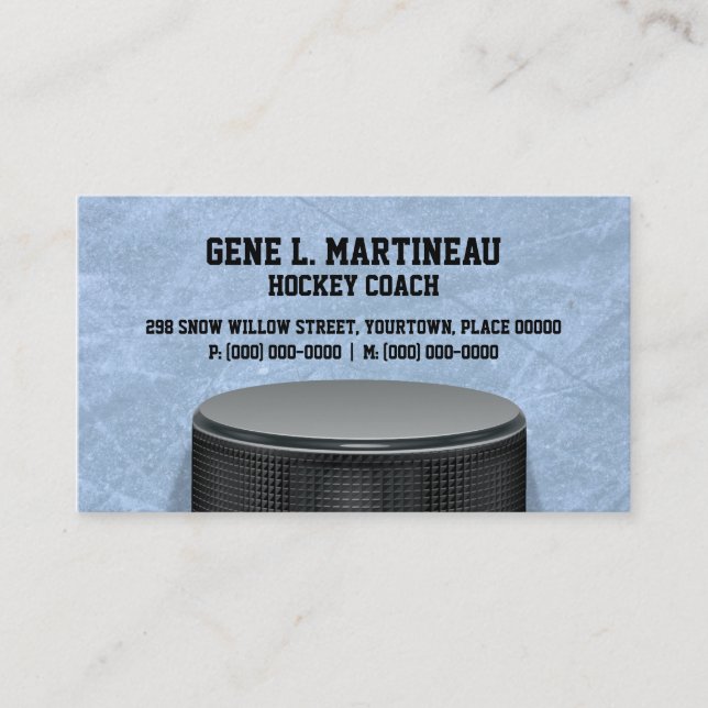 Carte De Visite Car de hockey sur glace (Devant)
