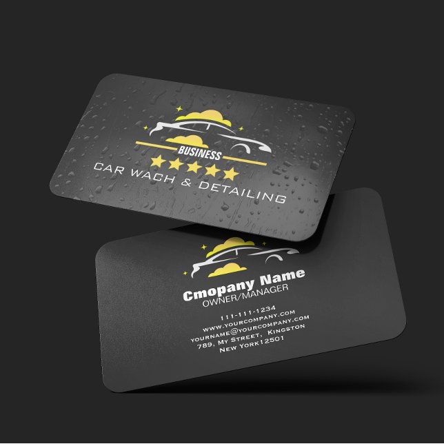 Carte De Visite Car Wach & Auto detailing rofessional Water black (Créateur téléchargé)