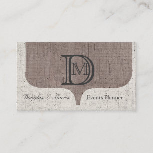 Carte De Visite Caractère Linen Charmant Élégant Monogramme De Fil