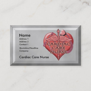 Carte De Visite Cardiaque Caduceus Soins cardiaques Infirmière