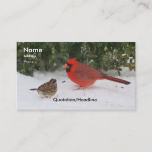 Carte De Visite Cardinal avec le moineau