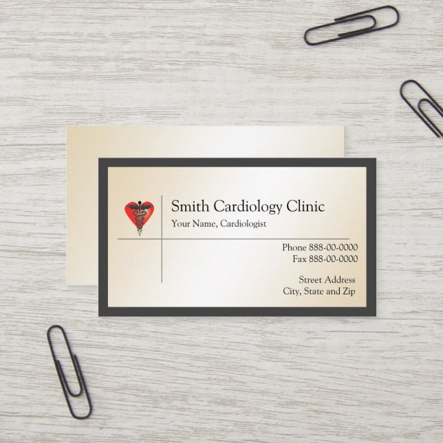 Carte de visite cardiologue (Devant/Arrière en situation)