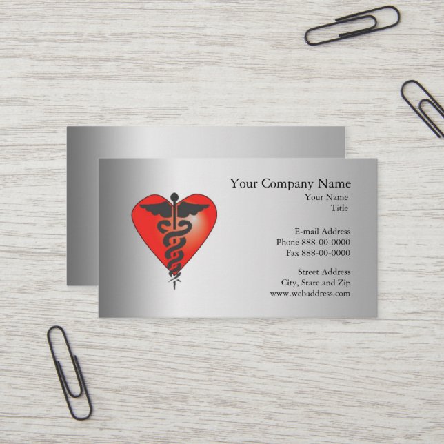 Carte de visite cardiologue (Devant/Arrière en situation)