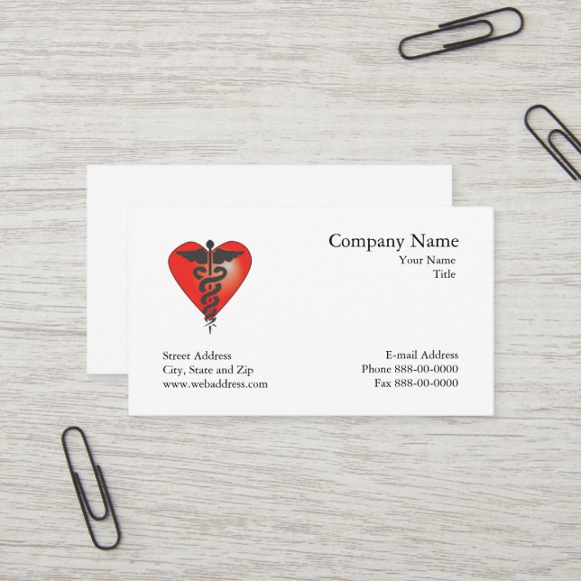 Carte de visite cardiologue (Devant/Arrière en situation)