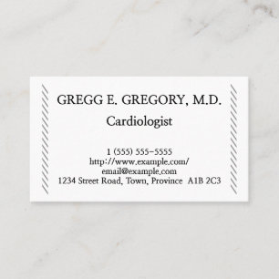 Carte de visite cardiologue moderne et minimaliste