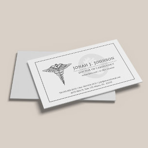 Carte De Visite Cardiologue  Symbole minimaliste du coeur défraî