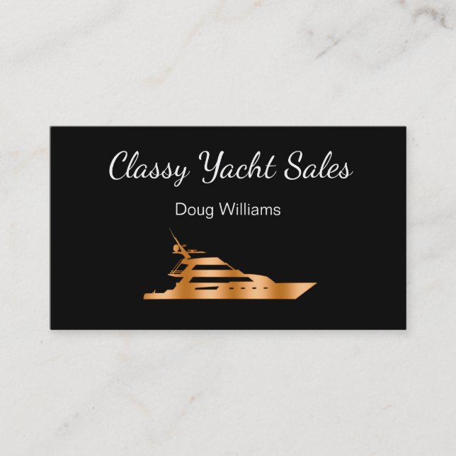 Carte De Visite Cardsa de vente de courtier de yacht classique (Devant)