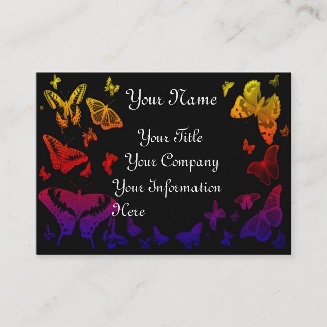 Carte De Visite Cardtemplate de profil d'affaires de papillons (Devant)
