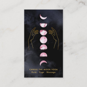 Carte De Visite *~* Caresser Les Phases De La Lune Rose + Céleste 