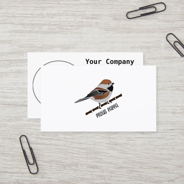 Carte De Visite Caricature adorable boréale pour oiseaux de poule (Devant/Arrière en situation)