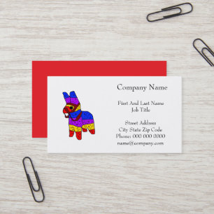 Carte De Visite Caricature colorée de Piñata pour une fête au Mexi