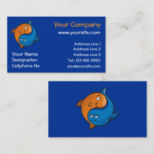 Carte De Visite Caricature de poisson Yin Yang