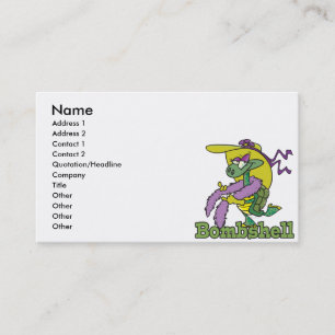 Carte De Visite caricature de tortue de glam girly tortue