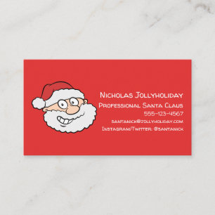 Carte De Visite Caricature informelle et amusante du Père Noël pro
