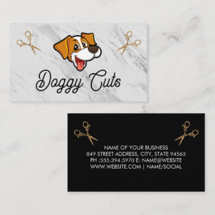 Carte De Visite Caricature pour chien mignon   Ciseaux Groomer