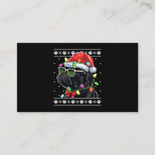 Carte De Visite Carlin noir Arbre de Noël Chien Maman Papa Chandai