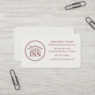 Carte De Visite Carmel FirePlace Inn - Directeur - Conception pers