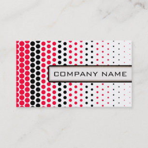 Carte De Visite Carmine Red et Black Polka Dot Professional