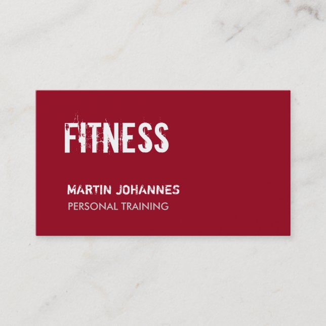 Carte De Visite Carmine Red Unique Personal Trainer (Devant)