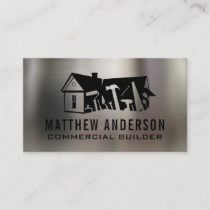 Carte De Visite Carpenter Builder Outils Logo Design Couleur